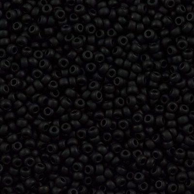 Miyuki Round Seed Bead 8/0 Opaque Matte Black 22g Tube (401F)