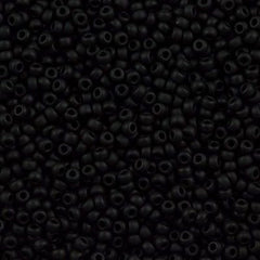 Miyuki Round Seed Bead 8/0 Opaque Matte Black 22g Tube (401F)