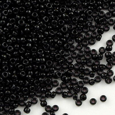 Black glass beads, Miyuki Delica Beads, Opaque Black