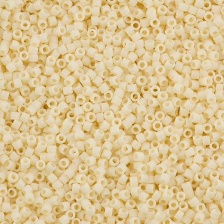 Miyuki Delica Seed Bead 11/0 Matte Opaque Rich Cream 2-inch Tube DB762