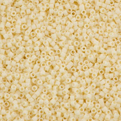 Miyuki Delica Seed Bead 11/0 Matte Opaque Rich Cream 2-inch Tube DB762