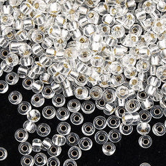 Miyuki Round Seed Bead 6/0 Silver Lined Crystal 20g Tube (131S)