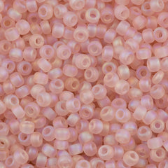 Miyuki Round Seed Bead 6/0 Transparent Matte Pale Pink AB 20g Tube (155FR)