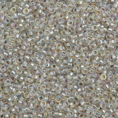 Miyuki Round Seed Bead 15/0 Silver Lined Crystal AB 10g Tube (1001)