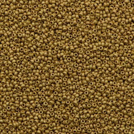 Miyuki Round Seed Bead 15/0 Duracoat Galvanized Matte Champagne 2-inch Tube (4204F)