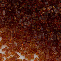 Miyuki Half Tila Seed Bead Transparent Dark Amber 7.5g Tube (134)