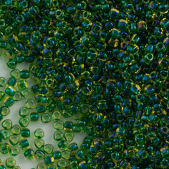 Miyuki Triangle Seed Bead 5/0 Green Lined Topaz 21g Tube (1165)