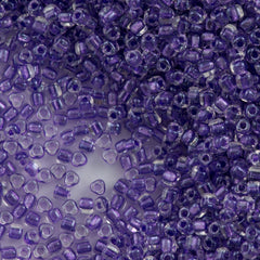 Miyuki Triangle Seed Bead 10/0 Inside Color Lined Sparkle Purple 10g (1531)