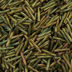 Miyuki 2x12mm Twisted Bugle Bead Opaque Matte Olive Rose 25g (2035)
