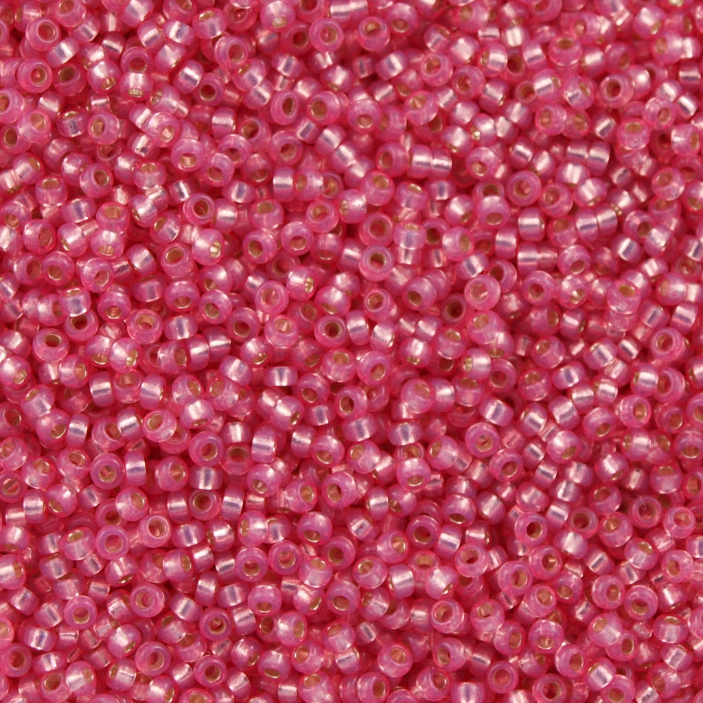 Miyuki Round Seed Bead 15/0 Ceylon Silver Lined Dyed Dark Pink 2-inch Tube (556)
