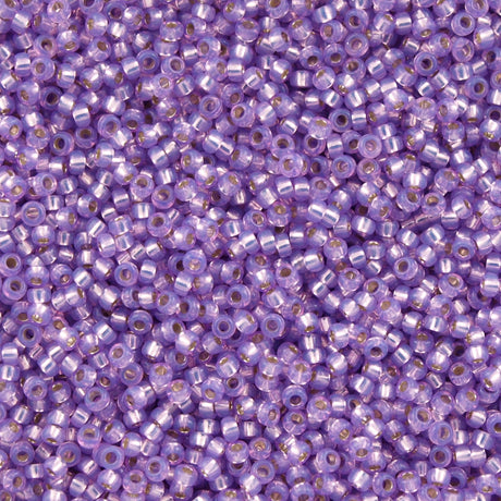 Miyuki Round Seed Bead 15/0 Ceylon Silver Lined Dyed Violet 2-inch Tube (574)