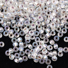 Miyuki Round Seed Bead 6/0 Silver Lined Crystal AB 20g Tube (1001)