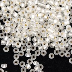 Miyuki Round Seed Bead 6/0 Matte Silver Lined Crystal 20g Tube (1F)