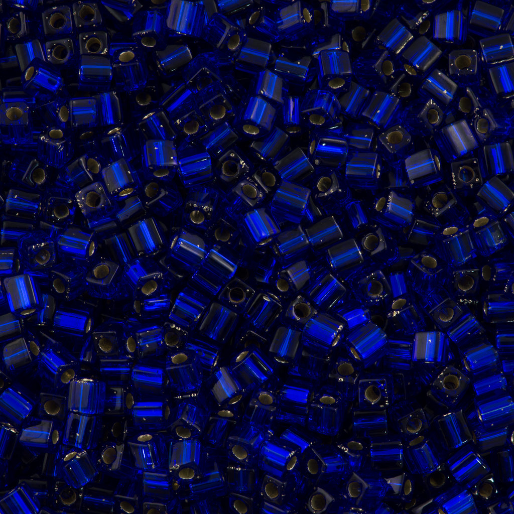 Miyuki 4mm Cube Seed Bead Silver Lined Cobalt Blue 10g (20)