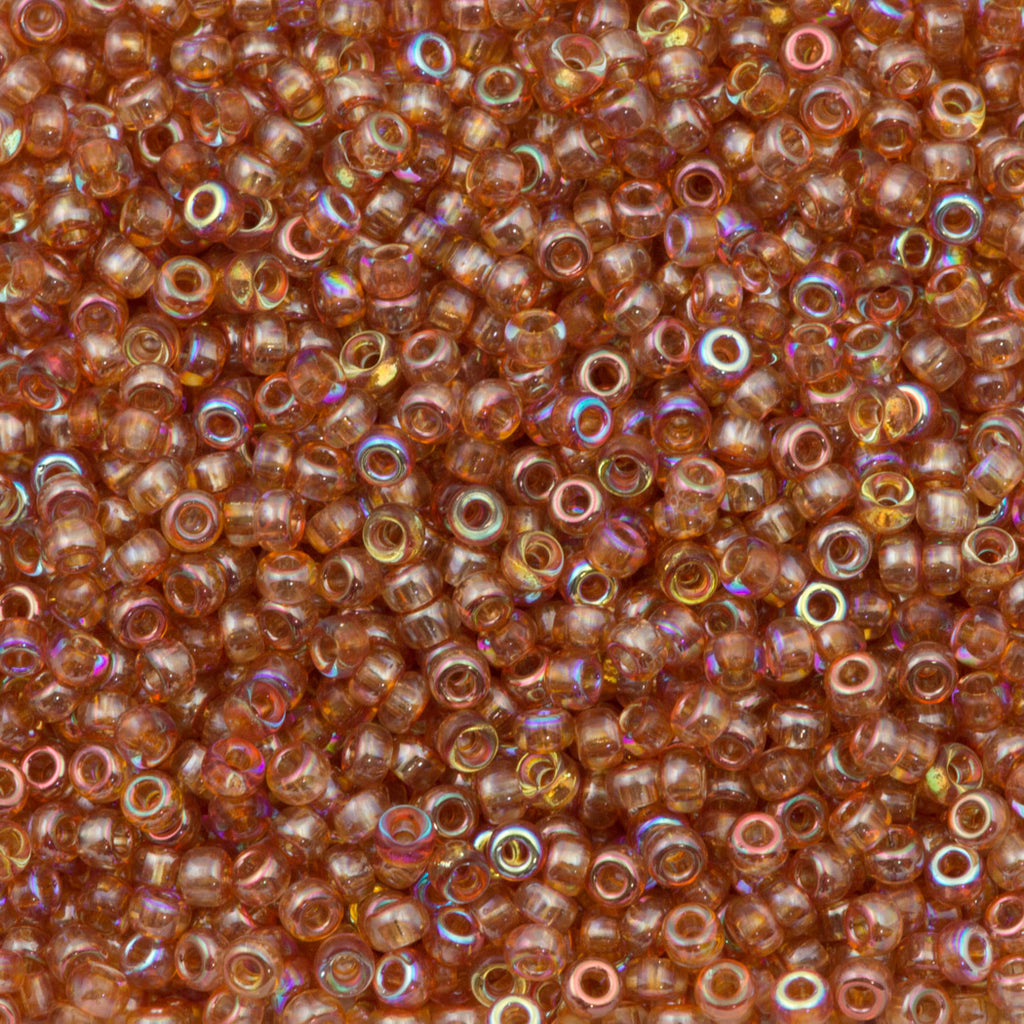 Miyuki Unions Round Seed Bead 11/0 Crystal Orange Rainbow 24g Tube (98535)