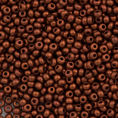 50g Czech Seed Bead 10/0 Metallic Dyed Antique Copper (01750)
