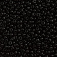 50g Czech Seed Bead 10/0 Opaque Black (23980)
