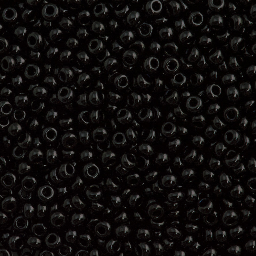 50g Czech Seed Bead 10/0 Opaque Black (23980)