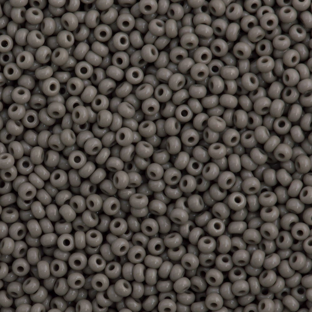 50g Czech Seed Bead 10/0 Opaque Grey (43020)