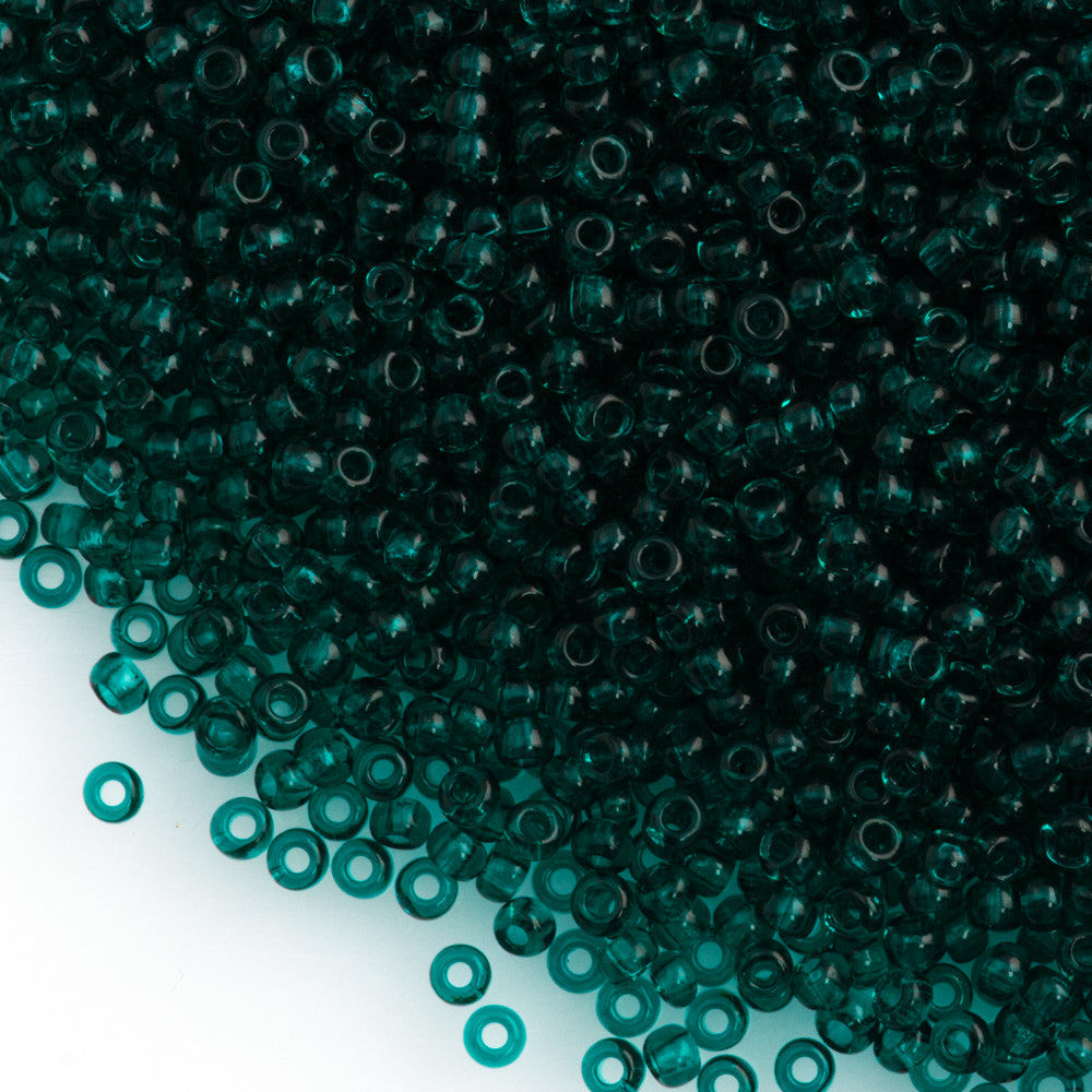 Czech Seed Bead 6/0 Transparent Emerald 2-inch Tube (50710)