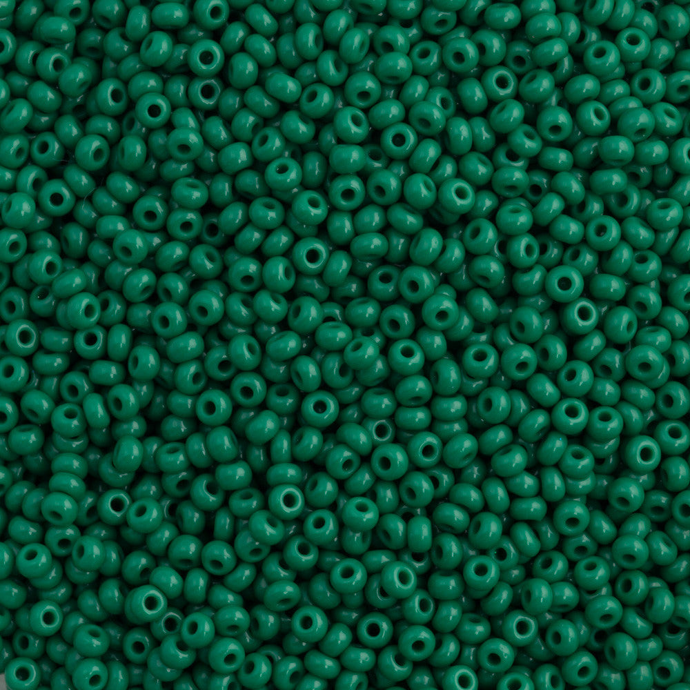 50g Czech Seed Bead 10/0 Opaque Mid Green (53240)