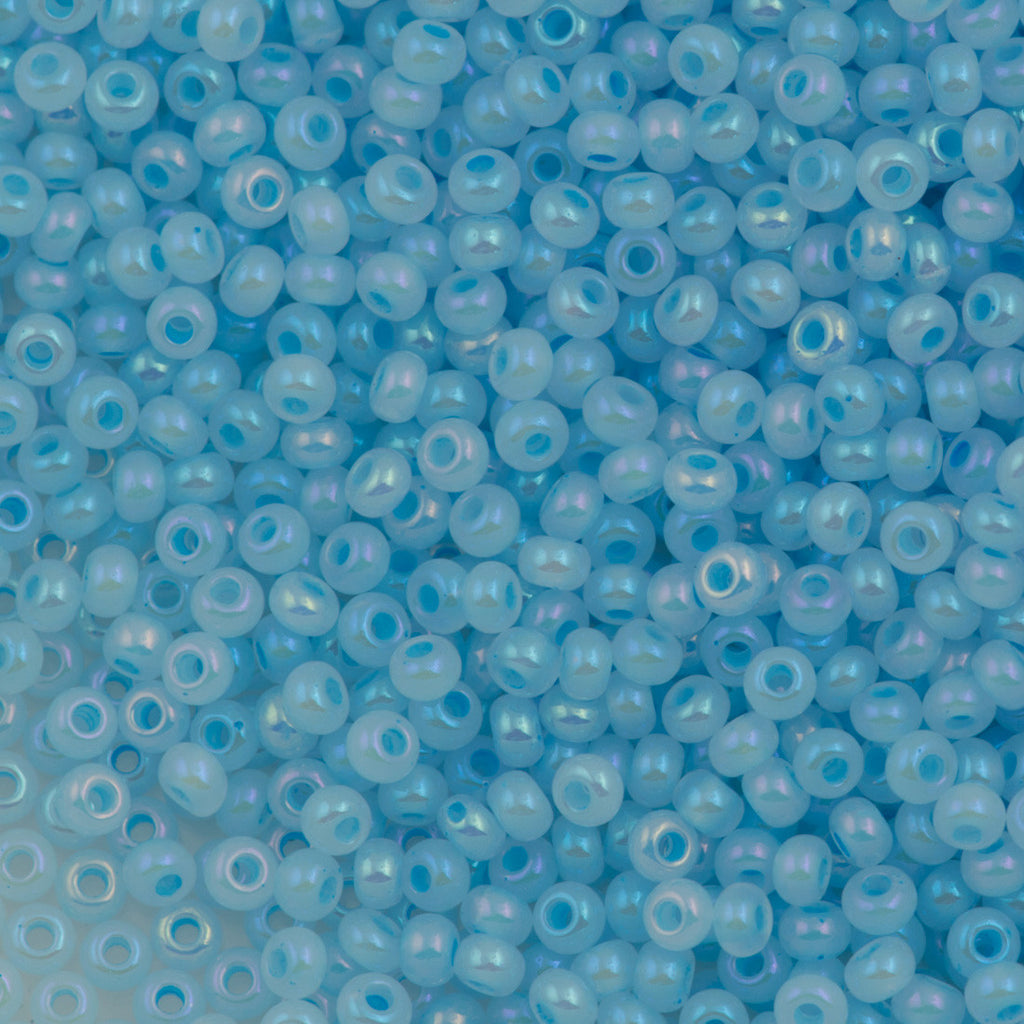 50g Czech Seed Bead 10/0 Ceylon Blue AB (57534)
