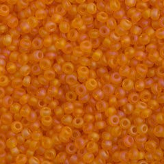 50g Czech Seed Bead 10/0 Transparent Matte Orange Peel AB (81060)