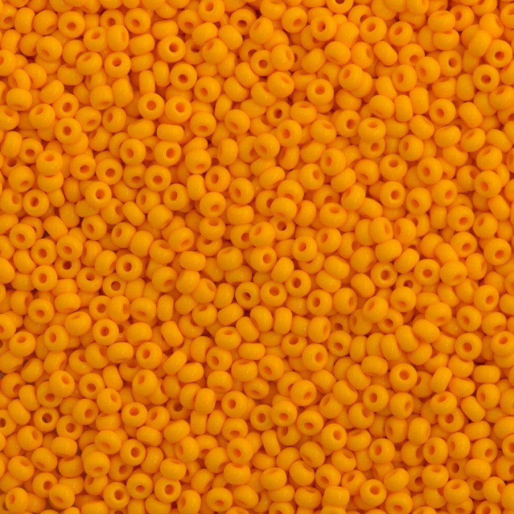 50g Czech Seed Bead 10/0 Opaque Sunflower Yellow (93110)