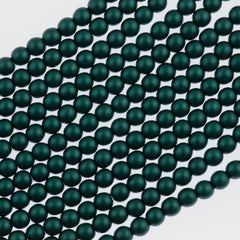 100 Czech 4mm Round Teal Glass Pearl Beads