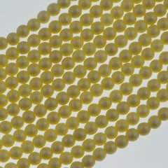 100 Czech 3mm Round Matte Cream Glass Pearl Beads