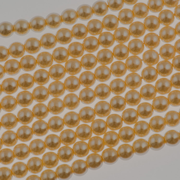 100 Czech 4mm Round Vanilla Glass Pearl Coat Beads