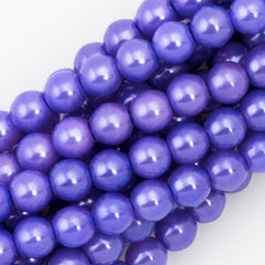 100 Czech 4mm Round Lilac Glass Pearl Coat Beads