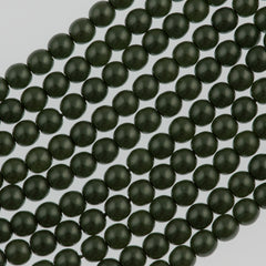 100 Czech 4mm Round Sage Green Glass Pearl Coat Beads