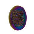Titanium Rainbow Aura Carved Window Druzy Oval Domed Cabochon 16x12x4mm