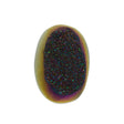 Titanium Rainbow Aura Carved Window Druzy Oval Domed Cabochon 14x10x6