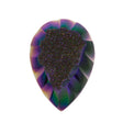 Dark Violet Blush Aura Carved Window Druzy Pear Shape Cabochon 25x18x6mm