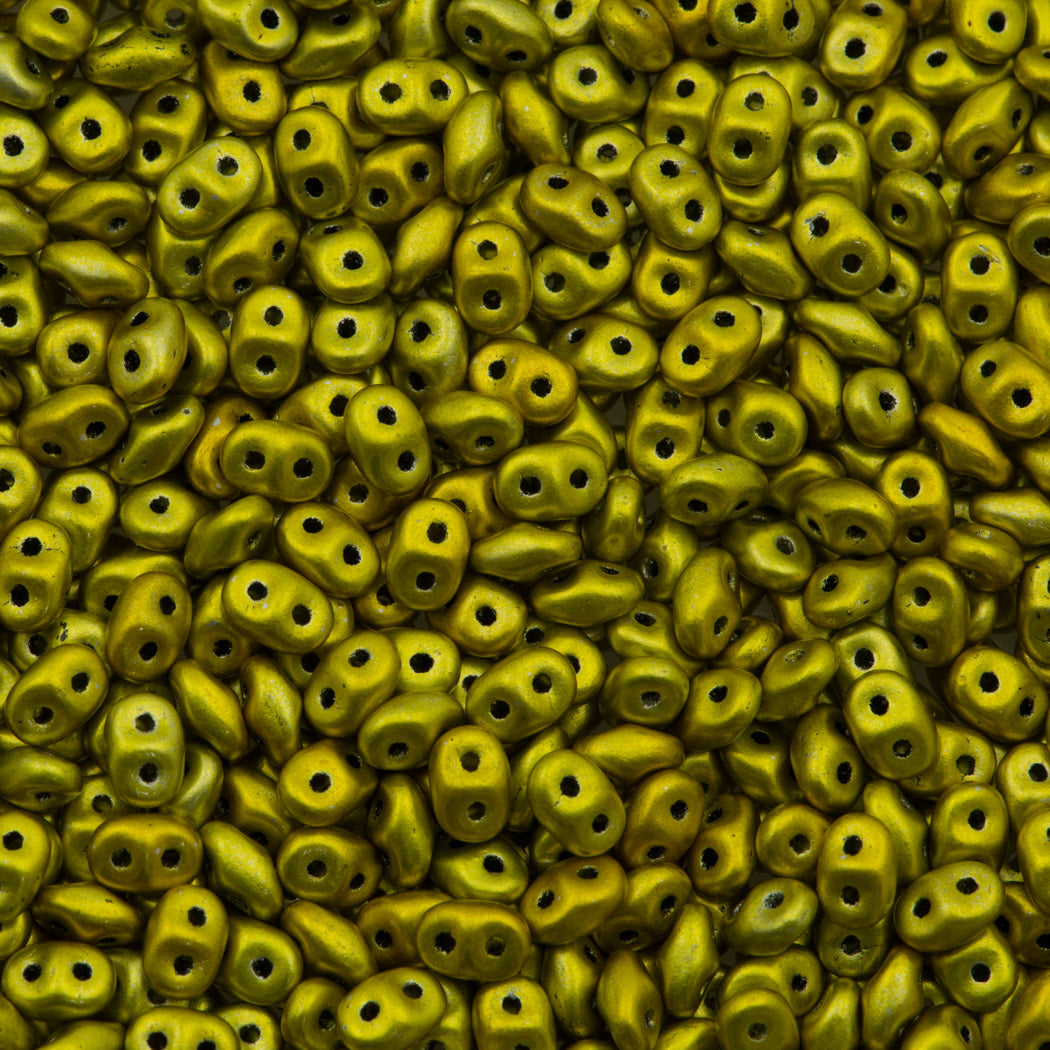 Super Duo 2x5mm Two Hole Beads Metalust Yellow Gold 22g Tube (24208)