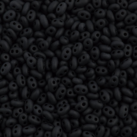 Preciosa Twin Two Hole Beads Matte Jet Black 15g (23980M)