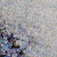 Preciosa Twin Two Hole Beads Crystal AB 22g Tube (58205)