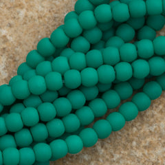 200 Czech 3mm Pressed Glass Round Beads Neon Emerald (25128)