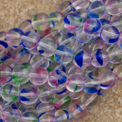 100 Czech 6mm Pressed Glass Round Crystal Color Beads (08006)