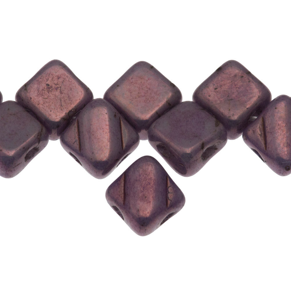 Czech Glass 6mm Two Hole Silky Beads Vega