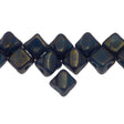 Czech Glass 5mm Two Hole Silky Beads Opaque Light Blue Lumi Luster