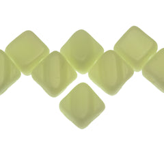 Czech Glass 6mm Two Hole Silky Beads Milky Jonquil