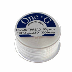 Toho One-G Nylon White Thread 50 yard bobbin