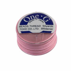 Toho One-G Nylon Pink Thread 50 yard bobbin