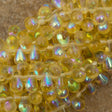90 Czech 6x4mm Tear Drop Light Topaz AB Beads (10020X)
