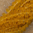 90 Czech 6x4mm Tear Drop Matte Topaz Beads (10060M)