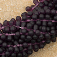 90 Czech 6x4mm Tear Drop Matte Amethyst Beads (20060M)