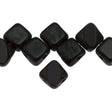 Czech Glass 6mm Two Hole Table Cut  Silky Beads Jet Picasso